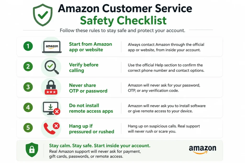 amazon customer service safety checklist