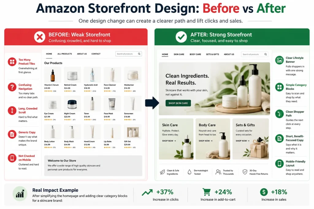 amazon storefront design before after