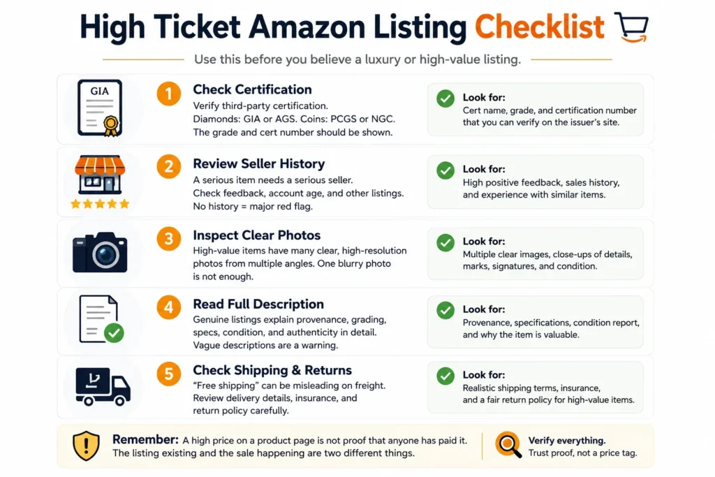 high ticket amazon listing checklist
