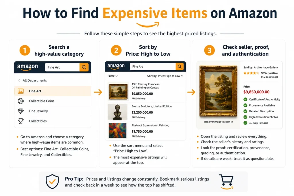 how to find expensive items on amazon