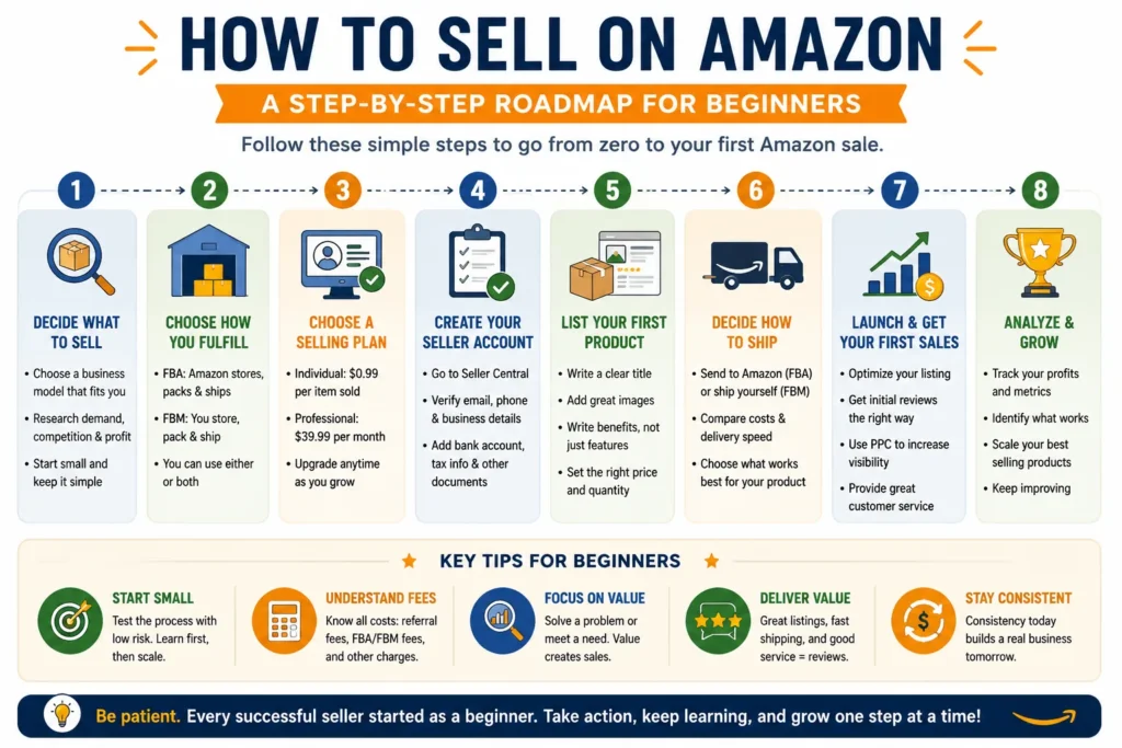 how to sell on amazon roadmap