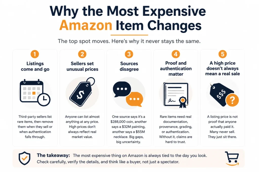 why amazon most expensive item changes
